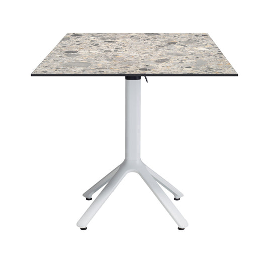 table terrasse pliable nemo blanc 70x70cm terrazzo cepp RestooTab