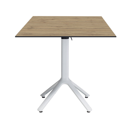 table terrasse pliable nemo blanc 70x70cm chene armor RestooTab