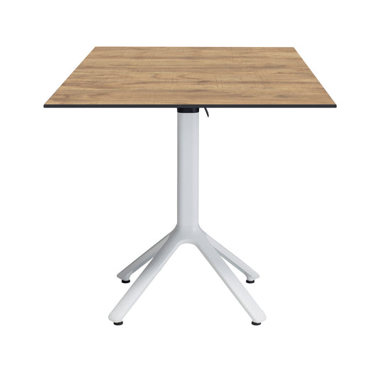 table terrasse pliable nemo blanc 70x70cm tanin clair RestooTab