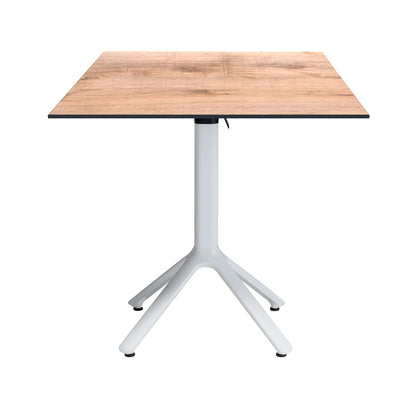table terrasse pliable nemo blanc 70x70cm tanin naturel RestooTab